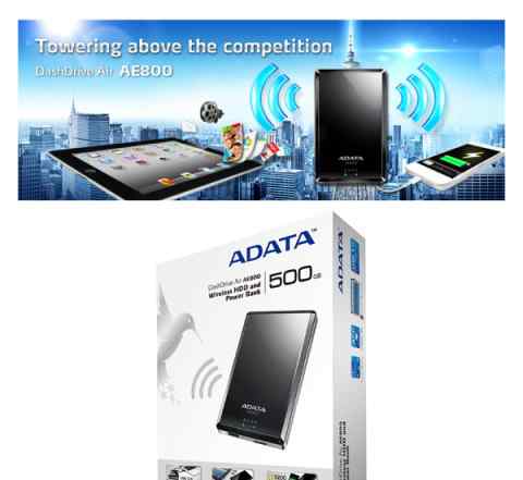 Внешний WiFi жесткий диск adata Air AE800