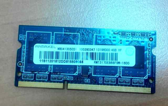 Оперативная память SO-dimm Ramaxel DDR3 1600 4 GB
