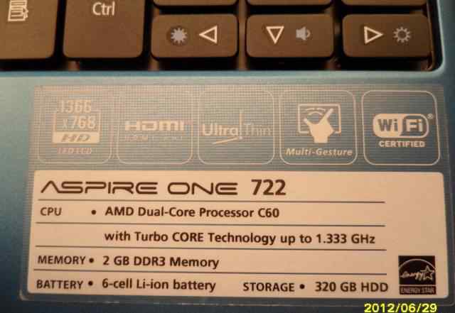 Acer Aspire One AO722-C68bb