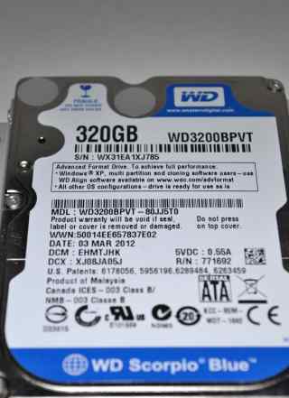 Жесткий диск WD 2.5" 320 GB WD3200bpvt