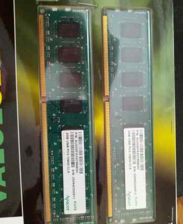 4Gb Новые 2x2Gb DDR3 Apacer UNB PC3-10600 cl9