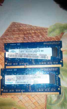  2 планки Nanya NT2GC64B88B0NS-CG DDR3 2GB
