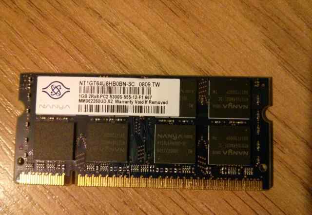 Модуль памяти SO-dimm DDR 2 1 Gb 667 Mhz PC-5300
