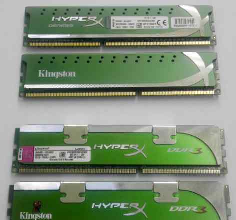 2x Kingston HyperX DDR3 2x2Gb 1600Mhz и 1800Mhz