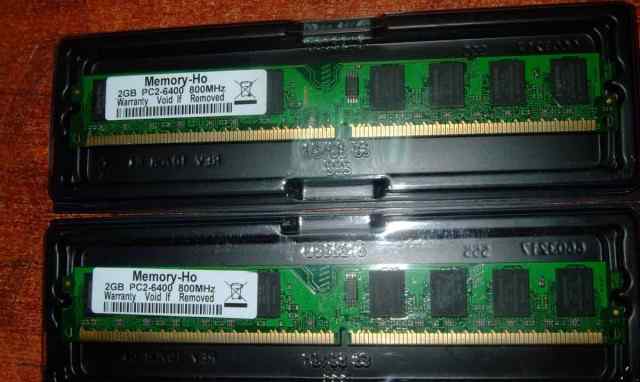 DDR2-800 2Gb x 2шт. Всего 4Gb. Новая