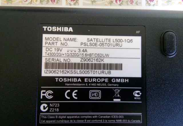Toshiba Satellite L500-1Q6