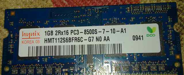 2x1GB Hynix SO-dimm DDR3 PC3-8500 Для ноутбука