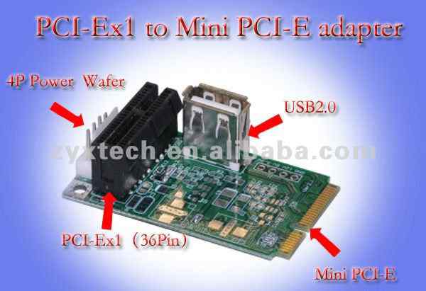 Mini PCI-E в PCI-E X1 и PCI-E X1 в PCI-E X16