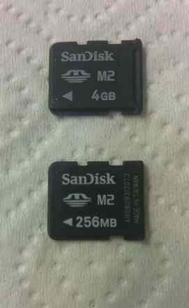 Memory Stick Micro M2 4GB и 256MB