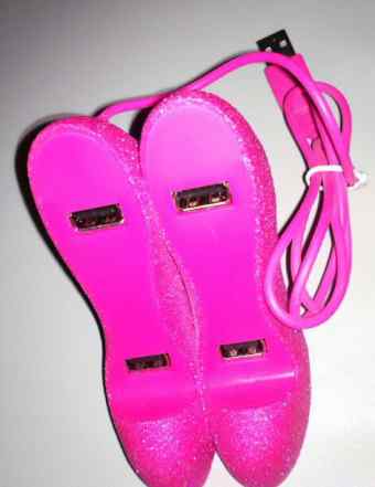 USB HAB 4 port хаб Розовые туфли