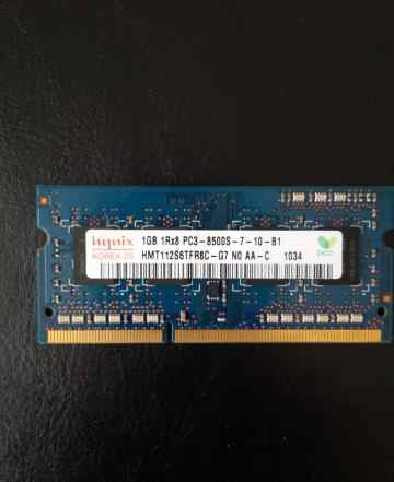 Модуль SO-dimm DDR3-1066 1Gb Hynix, Корея