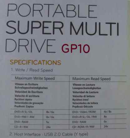 Внешний привод portable LG-GP10