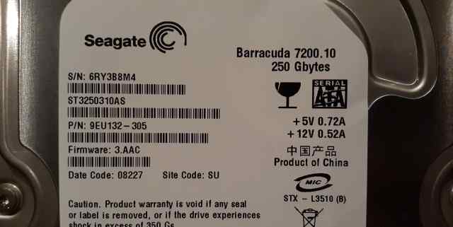 HDD Seagate Barracuda 3.5" 7200.10 250Gb и 320Gb
