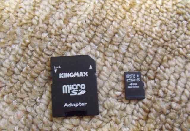 Флеш-карта Micro SD + адаптер Новая 4GB