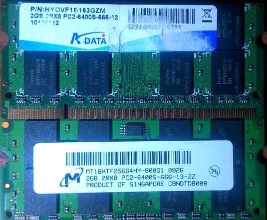 Оперативная память для ноутбука 2GB DDR2