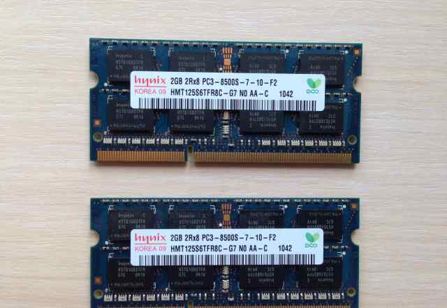 Оперативная памятьHynix 2GB 2Rx8 PC3-8500S-7-10-F2