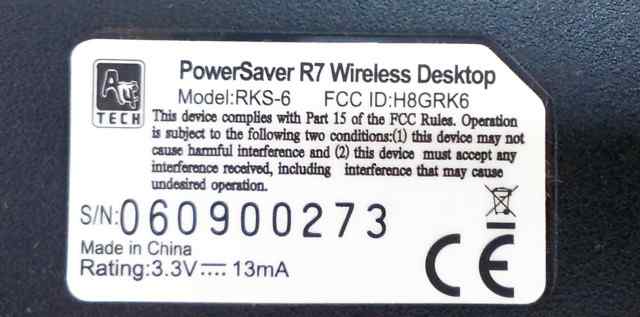 Клавиатура wireless A4 Tech RKS-6