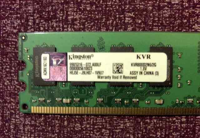 2 планки DDR2 Kingston KVR800D2N6/2G