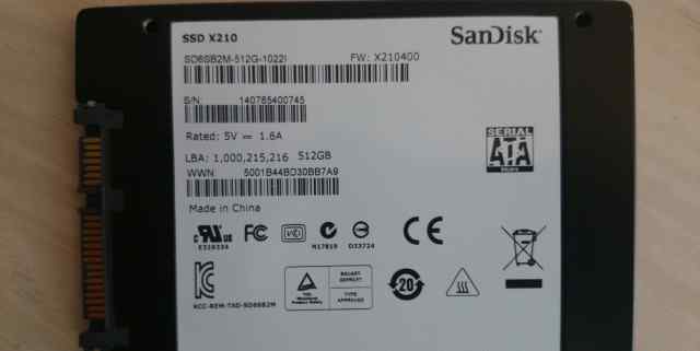 SSD жесткий диск Sandisk x210 512Гб