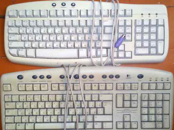 Клавиатуры рабочие 6шт, Б/У, белые