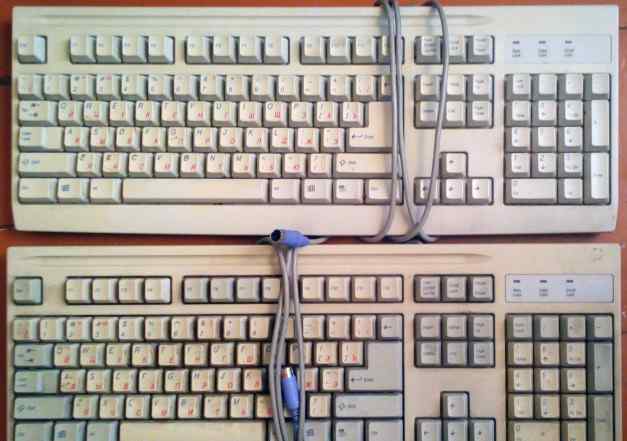 Клавиатуры рабочие 6шт, Б/У, белые
