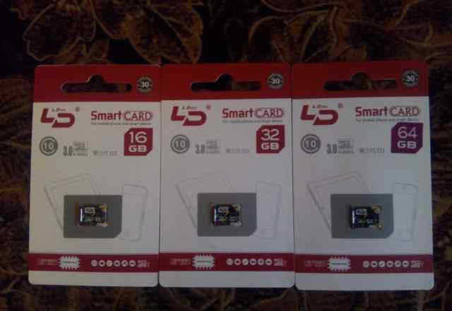 MicroSD карты памяти 16, 32 и 64 Gb