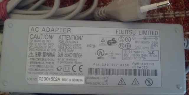Блок питания для fujitsu limited 16V 3.75A