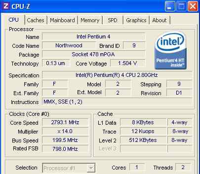 Intel Pentium 4 HT, S478, 2.8GHz / 512Kb / 800MHz