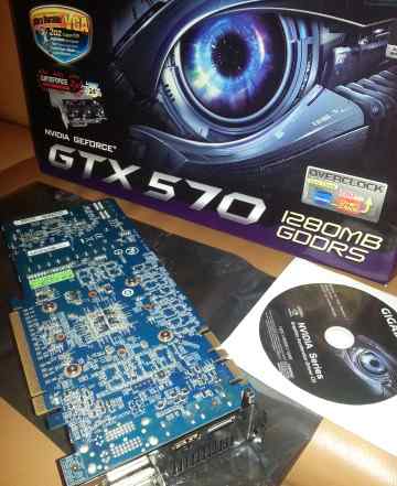 Видеокарта Gigabyte GV-N570OC-13I, GTX 570, 1280мб