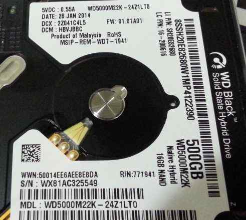 Гибридный диск WD5000M22K-24Z1LT0-sshd-16GB NEW
