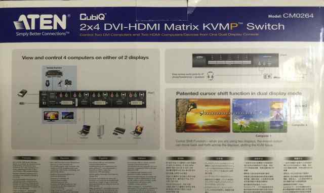 Aten CM0264 2x4 портовый DVI-hdmi матричный KVM