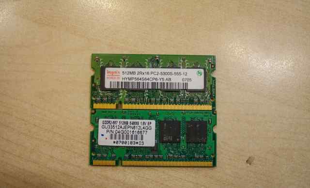  4 планки памяти DDR2 SO-dimm 512mb