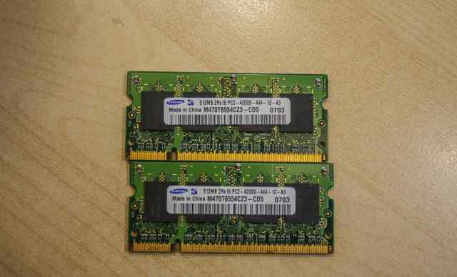  4 планки памяти DDR2 SO-dimm 512mb