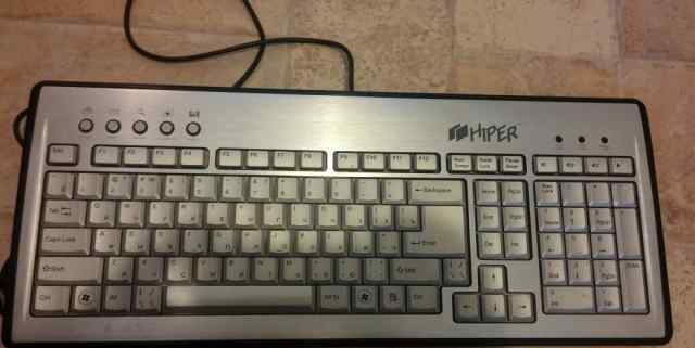 Клавиатура hiper hck-1s12a silver usb алюминий