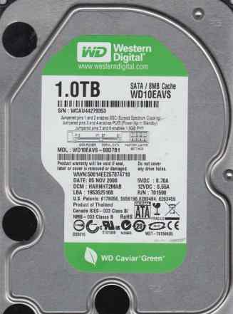 WD 1TB Донор wd10eavs 8mb cache