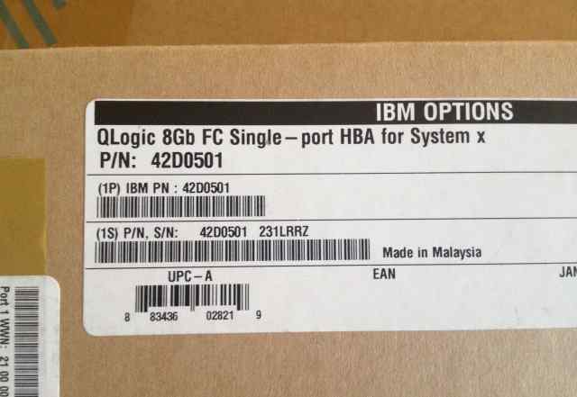 IBM QLogic 8Gb FC Single-port HBA (42D0501)