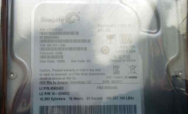 Жесткий диск 250Gb Seagate ST3250318AS
