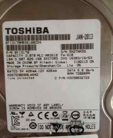 Жесткий диск tosiba SATA 3.5 HDD 2Tb