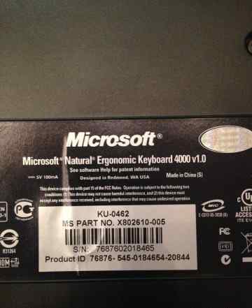 Microsoft Natural Ergonomic Keyboard 4000 Black US