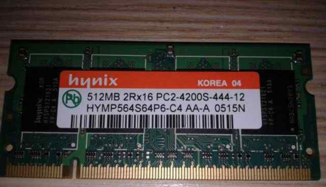 Память для ноутбука hynix 512MB PC2-4200S-44 DDR2