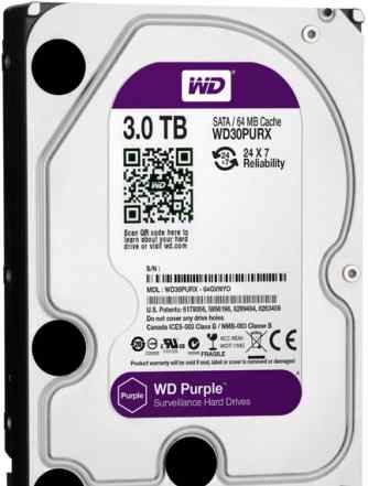 HDD 3тб, Western Digital Purple, WD30purx