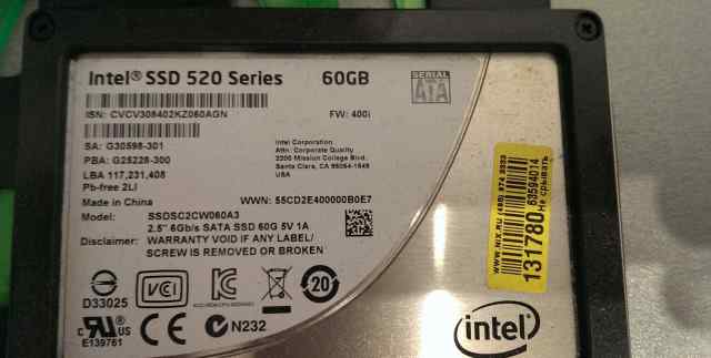 Жесткий диск 2.5" SSD 60Gb Intel 520 series