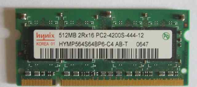 SO-dimm 512mb DDR2 PC4200 Hynix