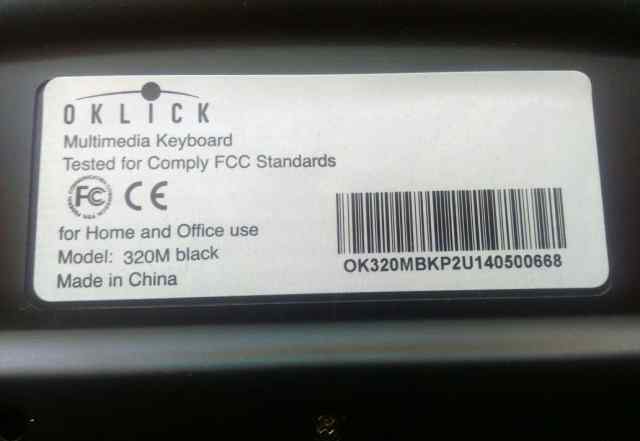 Клавиатура Oklick USB + хаб, Новая