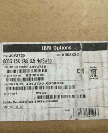 Жесткий диск IBM 600GB 15K 6Gbps SAS 3.5-inch Hot