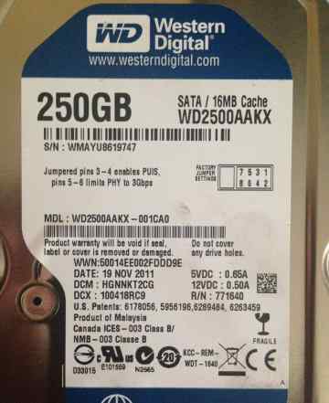 HDD 3.5" Western Digital 250 Gb (WD2500aakx)