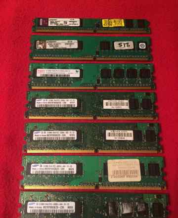 Память оперативная DDR2 1Gb, 512Mb разная