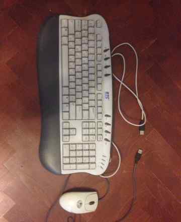 Мышь Logitech и клавиатураb btc