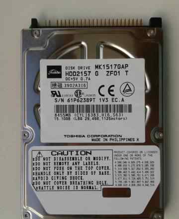 Toshiba HDD IDE 2.5 15Gb Неисправный жесткий диск