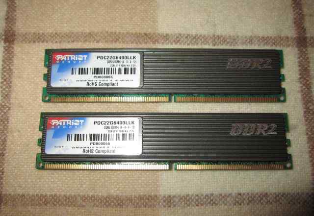 DDR2 800Mhz 2Gb (2 x1 Gb) Patriot PDC22G6400LLK